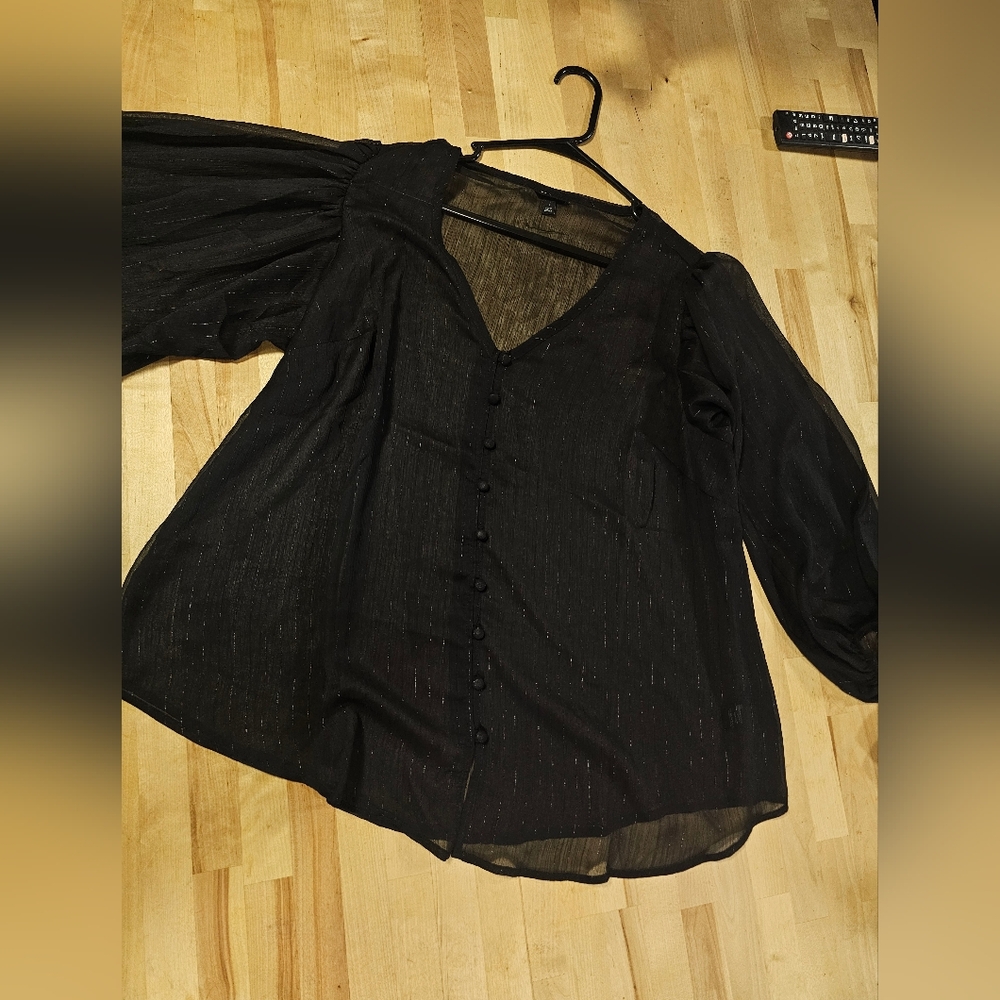 Torrid Black Sheer Women's Top